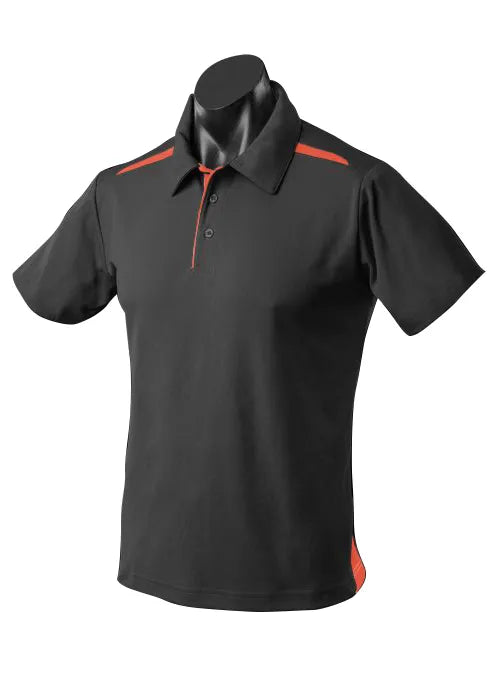 PATERSON KIDS POLOS - BLACK/ORANGE