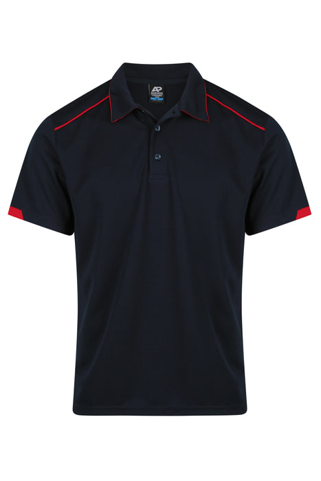 CURRUMBIN MENS POLOS - NAVY/RED