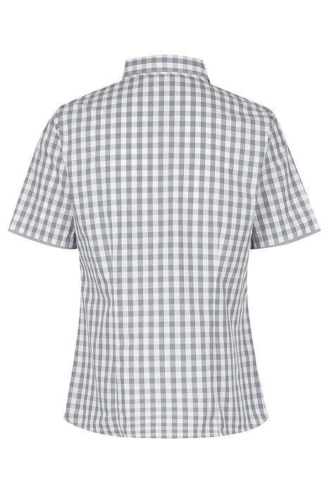 DEVONPORT LADY SHIRT SHORT SLEEVE - CHARCOAL/SILVER