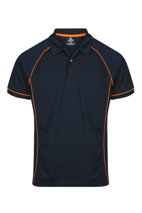 ENDEAVOUR MENS POLOS - NAVY/ORANGE