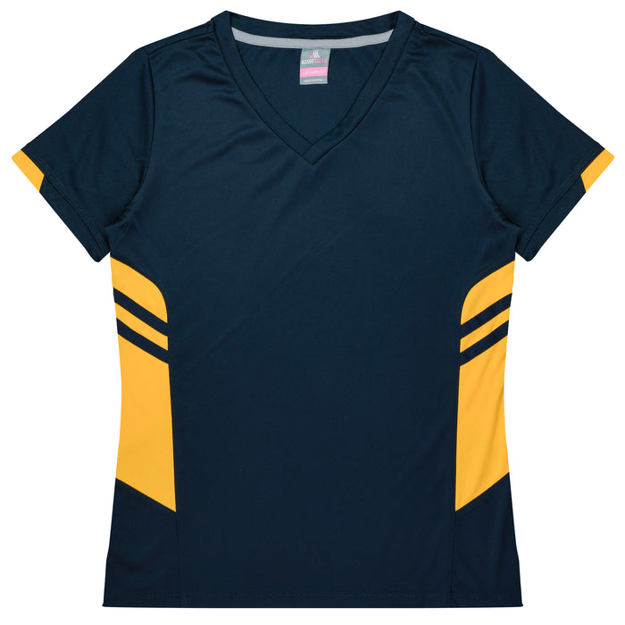 TASMAN LADY TEES - NAVY/GOLD