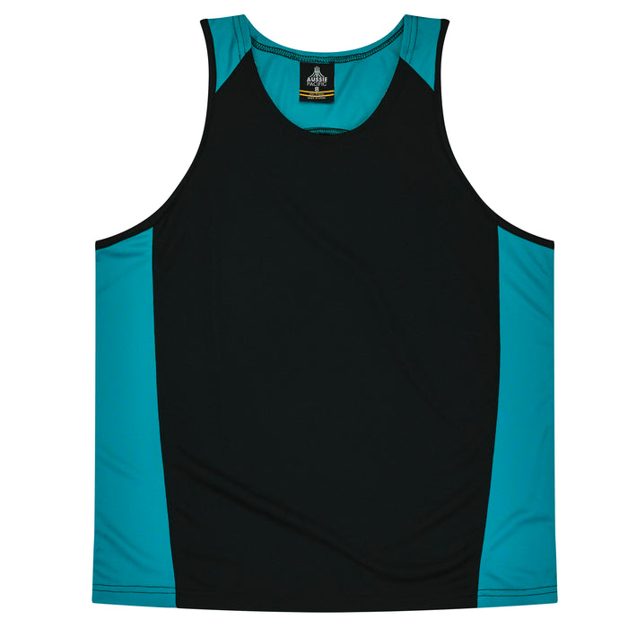 PREMIER KIDS SINGLETS - BLACK/TEAL