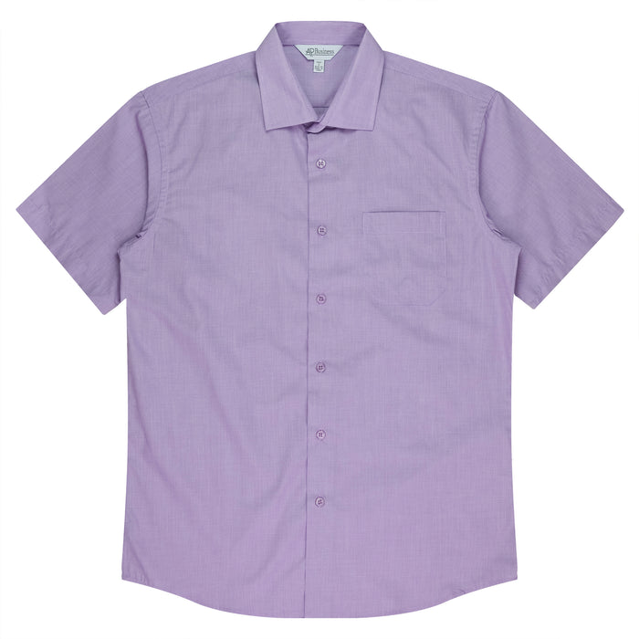 GRANGE MENS SHIRT SHORT SLEEVE - MAUVE