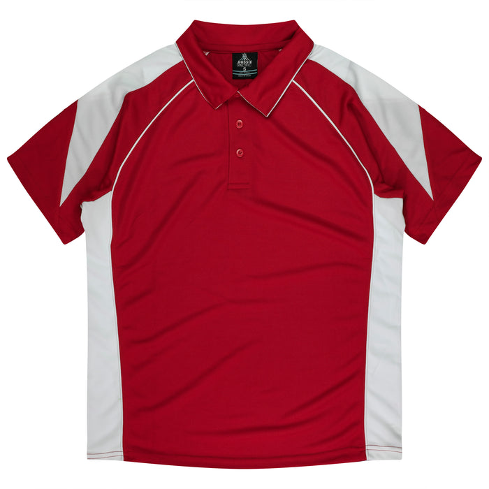 PREMIER MENS POLOS - RED/WHITE