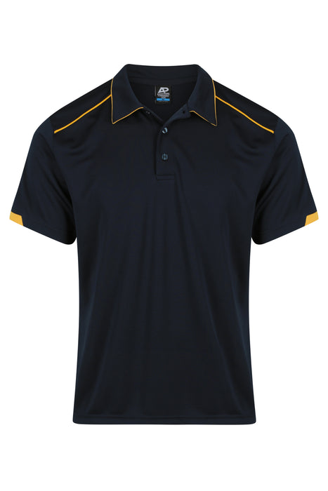 CURRUMBIN MENS POLOS - NAVY/GOLD