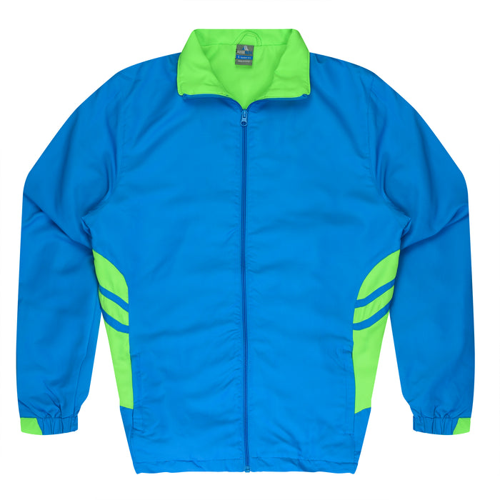 TASMAN KIDS TRACKTOPS - CYAN/NEON  GREEN