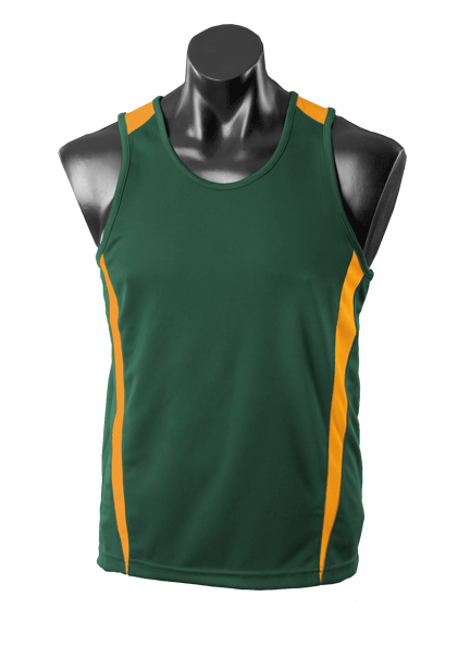 EUREKA MENS SINGLETS - BOTTLE/GOLD