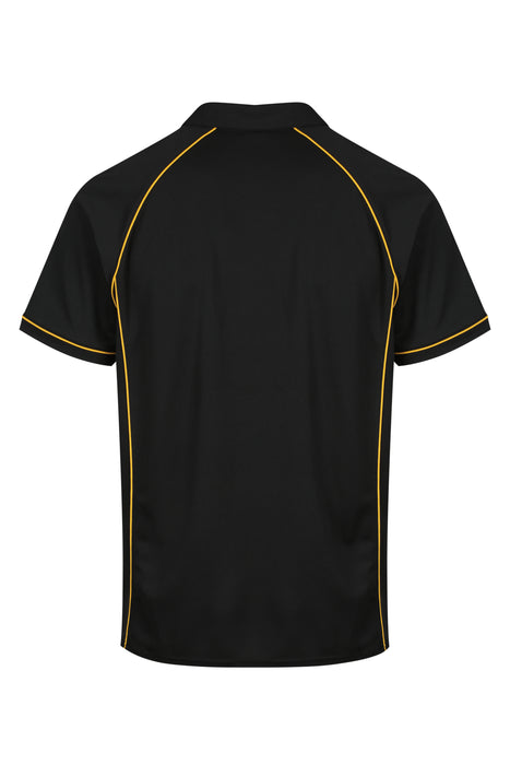 ENDEAVOUR MENS POLOS - BLACK/GOLD