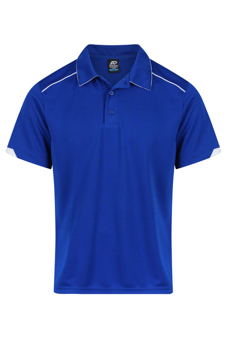 CURRUMBIN MENS POLOS - ROYAL/WHITE