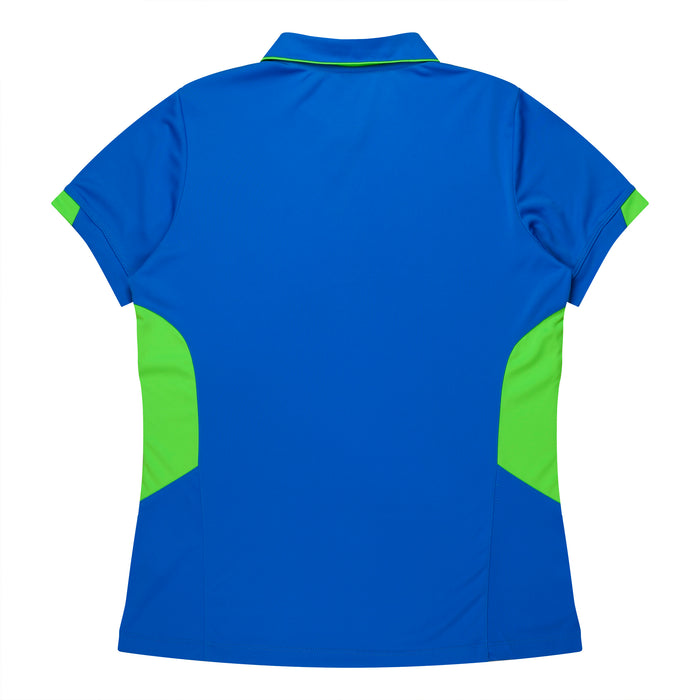 TASMAN LADY POLOS - CYAN/NEON GREEN