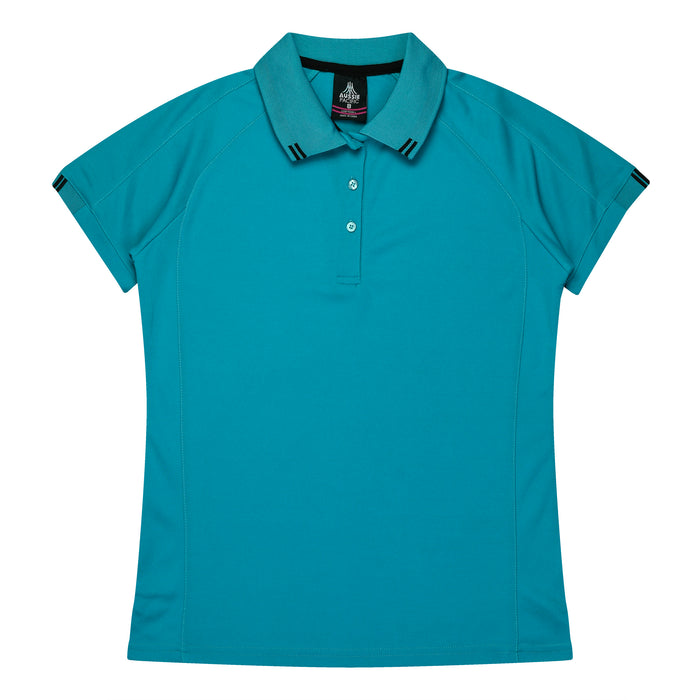 FLINDERS LADY POLOS - TEAL/BLACK