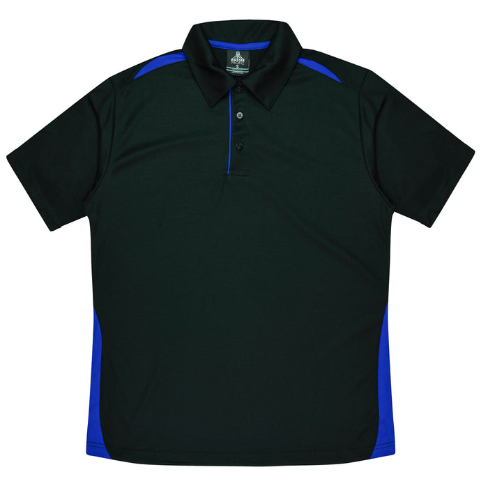 PATERSON MENS POLOS - BLACK/ROYAL