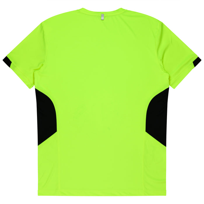 TASMAN MENS TEES - NEON YELLOW/BLACK