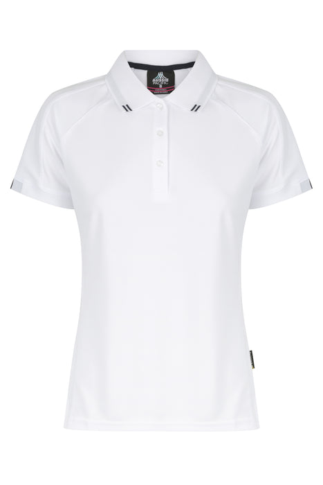 FLINDERS LADY POLOS - WHITE/NAVY