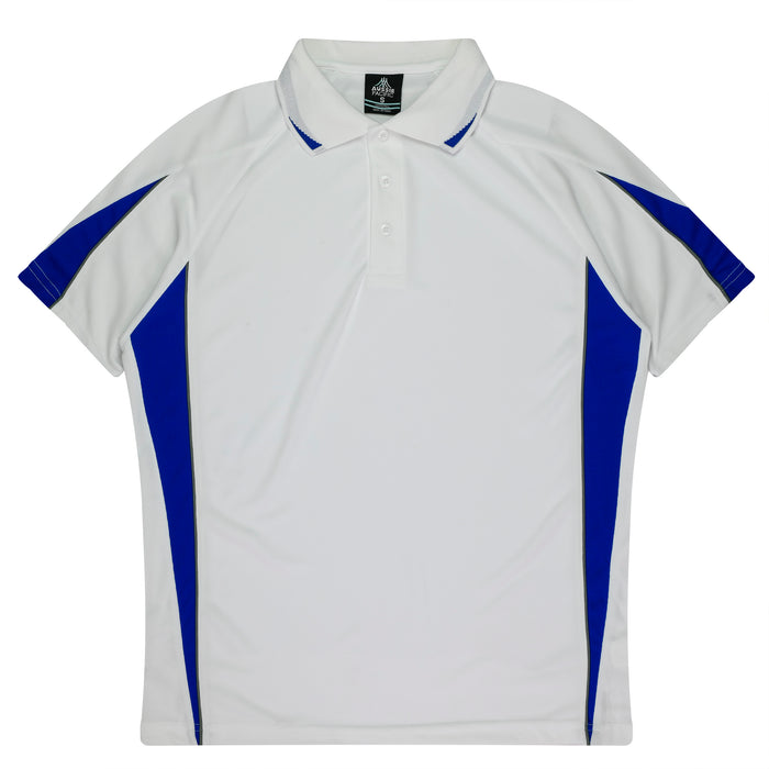 EUREKA MENS POLOS - WHITE/ROYAL