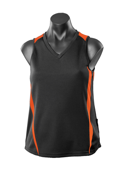 EUREKA LADY SINGLETS - BLACK/ORANGE