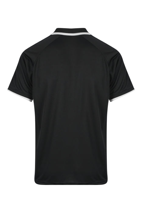 DOUBLE BAY MENS POLOS - BLACK/WHITE