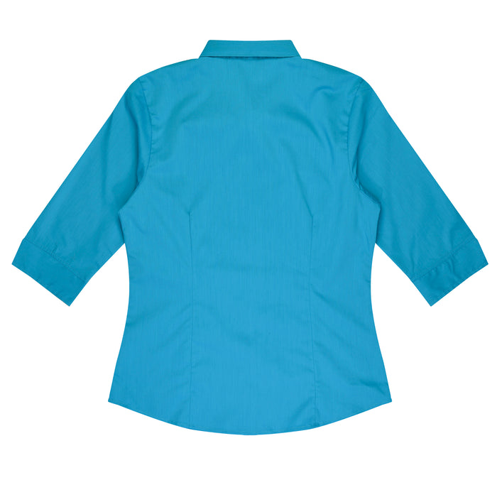 MOSMAN LADY SHIRT 3/4 SLEEVE - AQUA