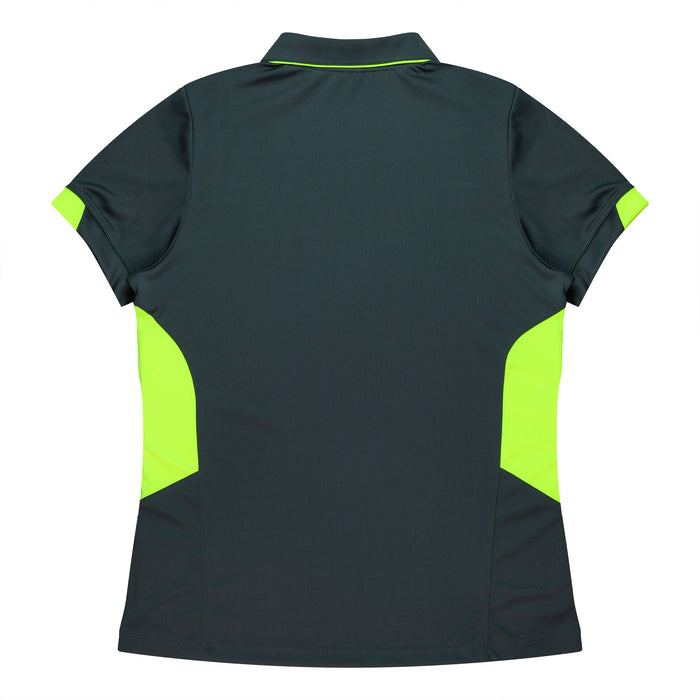 TASMAN LADY POLOS - SLATE/NEON YELLOW