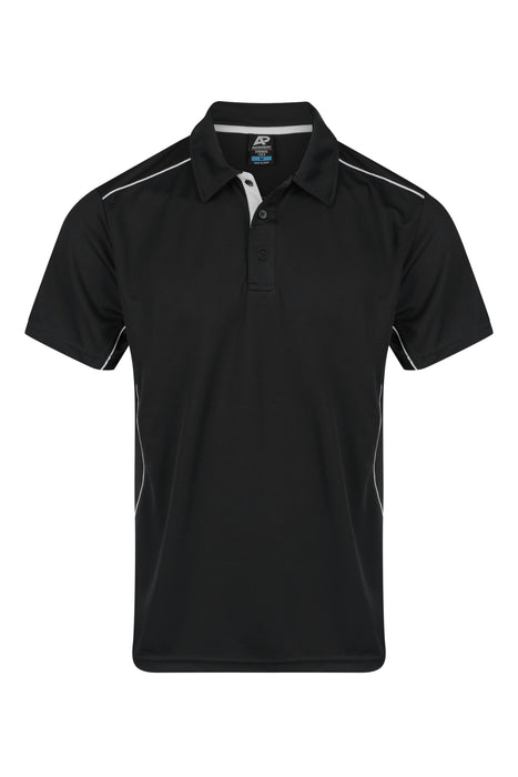 KURANDA MENS POLOS - BLACK/WHITE