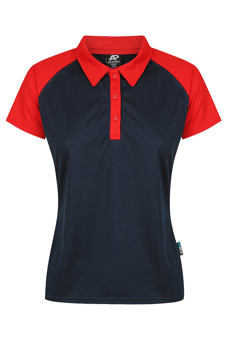 MANLY LADY POLOS - NAVY/RED