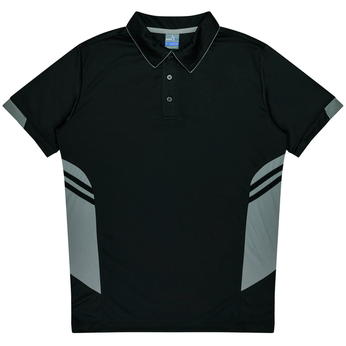 TASMAN MENS POLOS - BLACK/ASHE