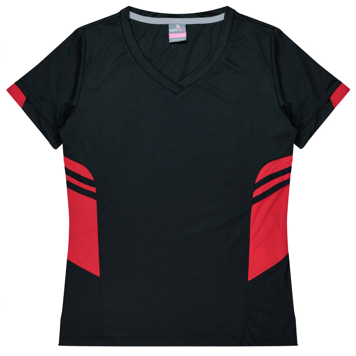 TASMAN LADY TEES - BLACK/RED