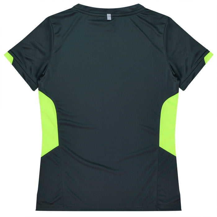 TASMAN LADY TEES - SLATE/NEON YELLOW