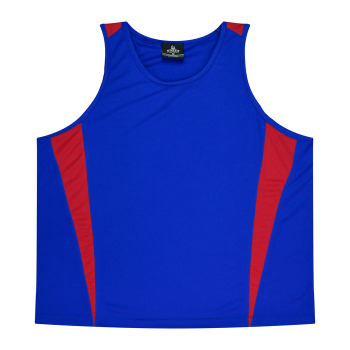 EUREKA MENS SINGLETS - ROYAL/RED