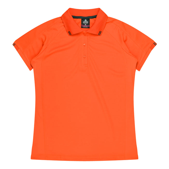 FLINDERS LADY POLOS - ORANGE/SLATE