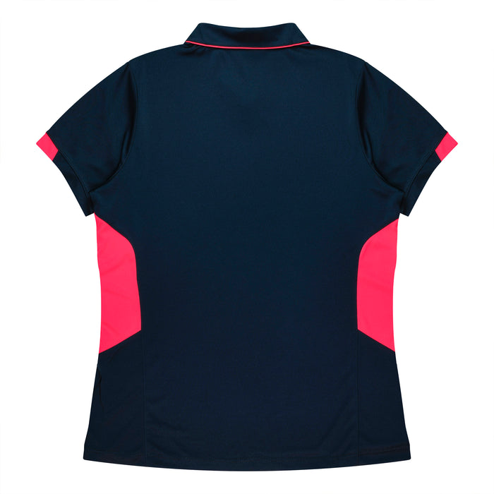 TASMAN LADY POLOS - NAVY/NEON PINK