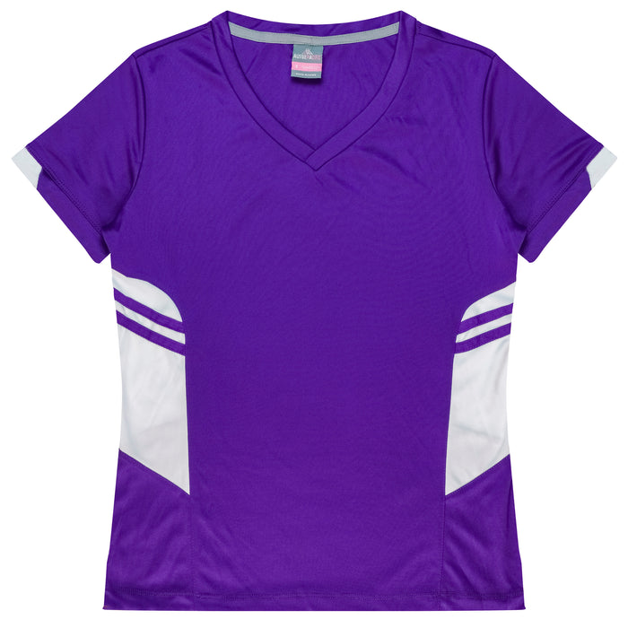 TASMAN LADY TEES - PURPLE/WHITE