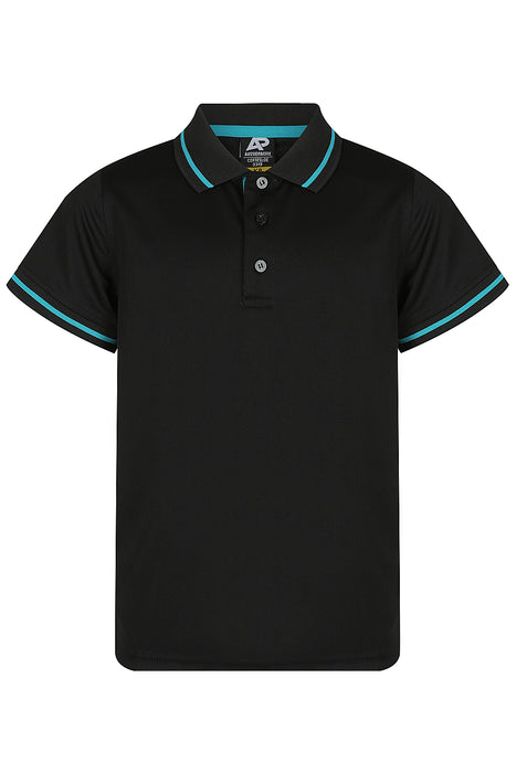 COTTESLOE KIDS POLOS - BLACK/TEAL