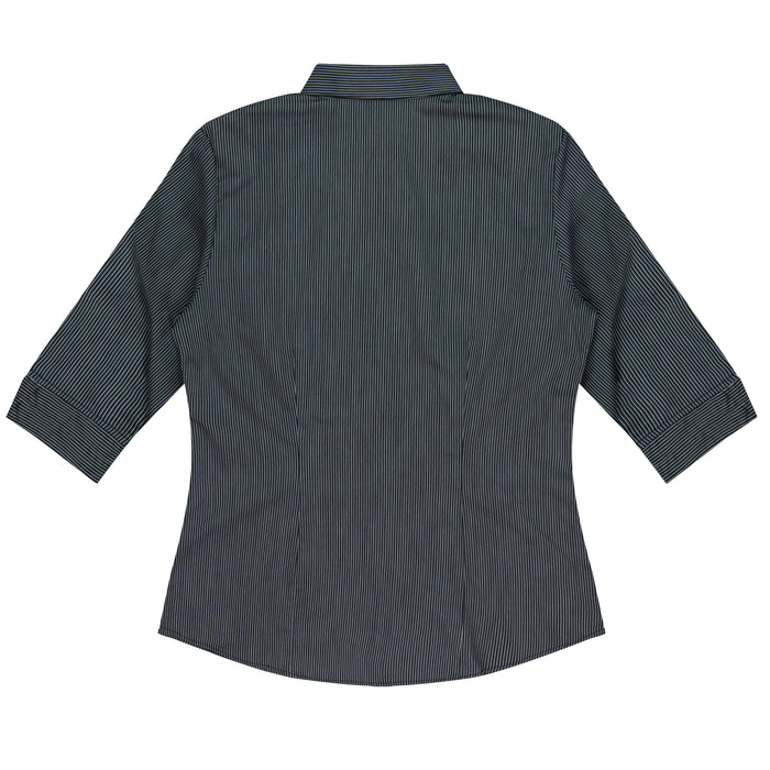 HENLEY LADY SHIRT 3/4 SLEEVE - BLACK/SILVER