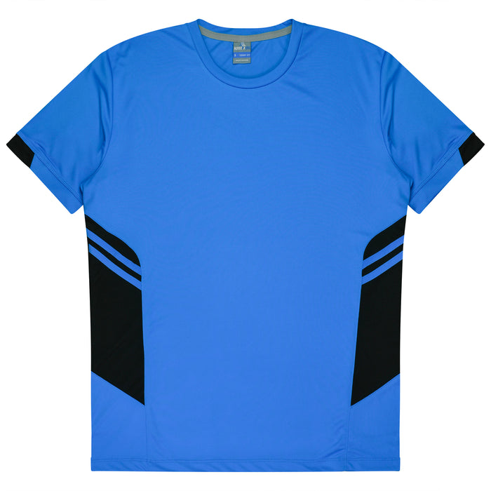 TASMAN MENS TEES - CYAN/BLACK