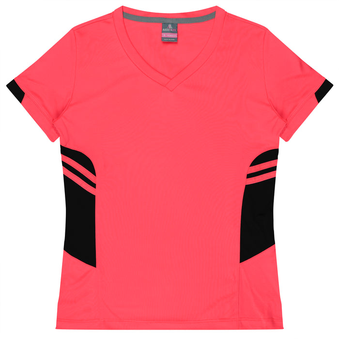 TASMAN LADY TEES - NEON PINK/BLACK