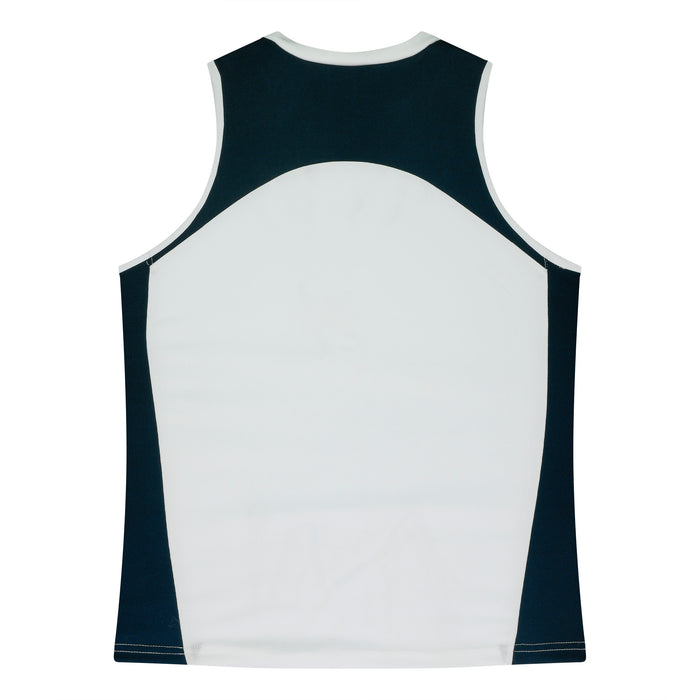 PREMIER LADY SINGLETS - WHITE/NAVY