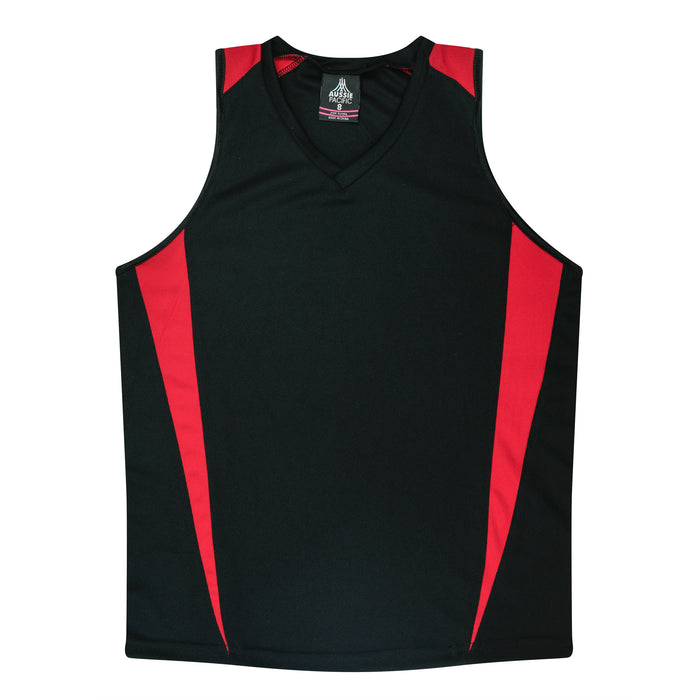 EUREKA LADY SINGLETS - BLACK/RED