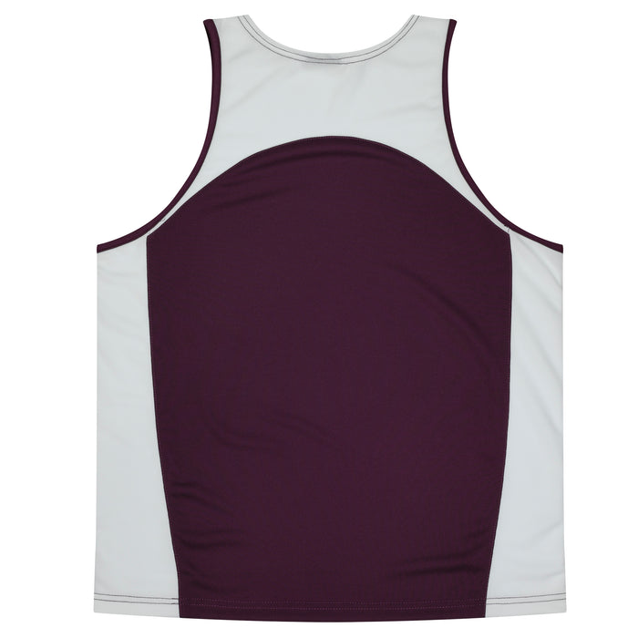 PREMIER KIDS SINGLETS - BURGUNDY/WHITE