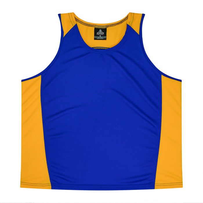 PREMIER MENS SINGLETS - ROYAL/GOLD