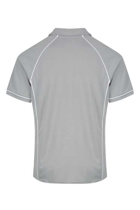 ENDEAVOUR MENS POLOS - SILVER/WHITE