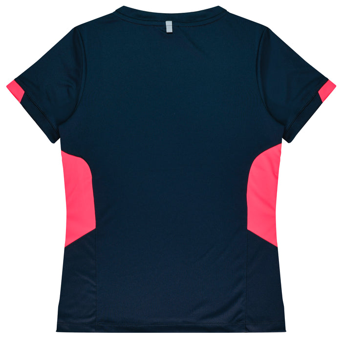 TASMAN LADY TEES - NAVY/NEON PINK