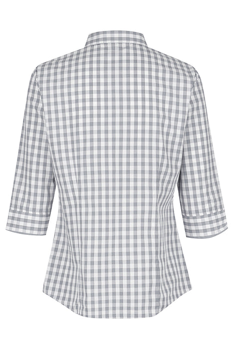 DEVONPORT LADY SHIRT 3/4 SLEEVE - CHARCOAL/SILVER