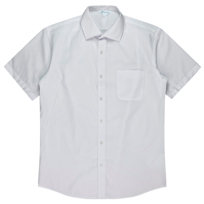 KINGSWOOD MENS SHIRT SHORT SLEEVE -  WHITE