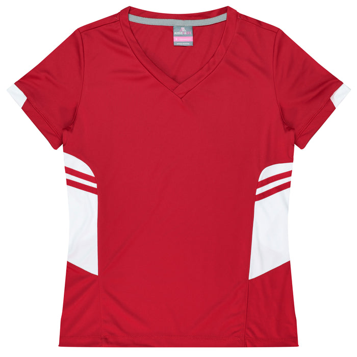 TASMAN LADY TEES - RED/WHITE