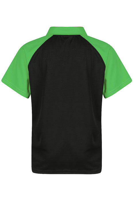 MANLY KIDS POLOS - BLACK/KAWA GREEN