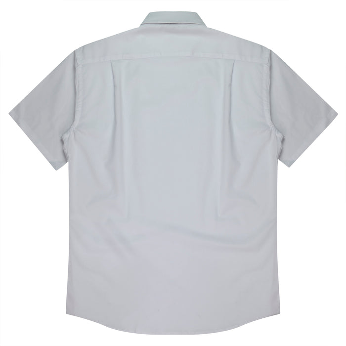 MOSMAN MENS SHIRT SHORT SLEEVE - WHITE