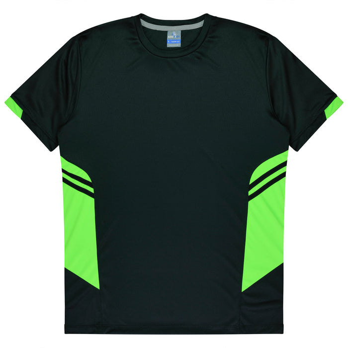 TASMAN MENS TEES - BLACK/NEON GREEN