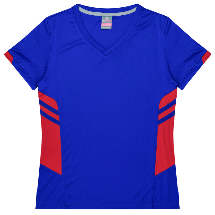 TASMAN LADY TEES - ROYAL/RED