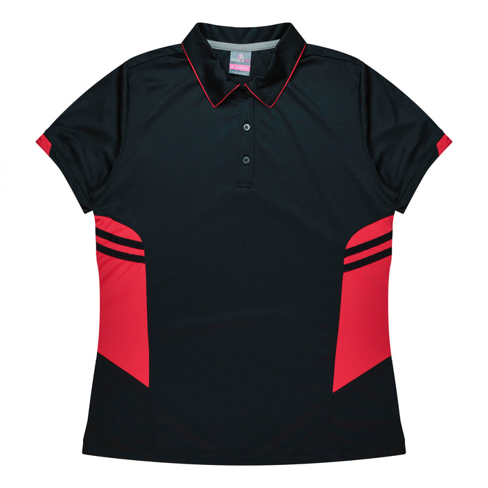 TASMAN LADY POLOS - BLACK/RED